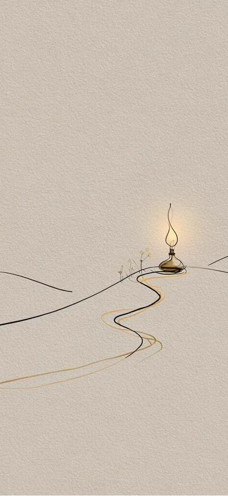 The Lamp on the Path phone wallpaper